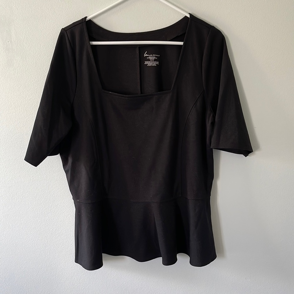 Black knit peplum top